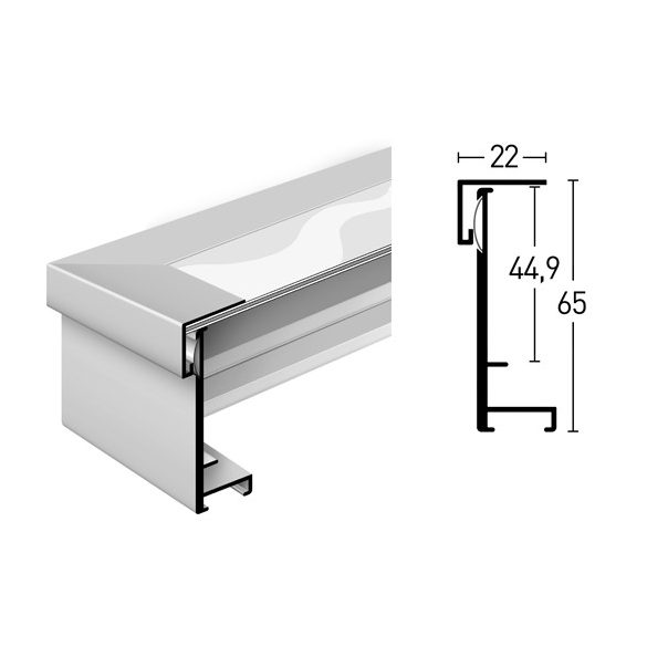 Frame Box matt ezüst  70x90 plexivel